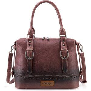 Women's Red Hobo Strap Detachable Satchel Barrel Shoulder Doctor HandBag